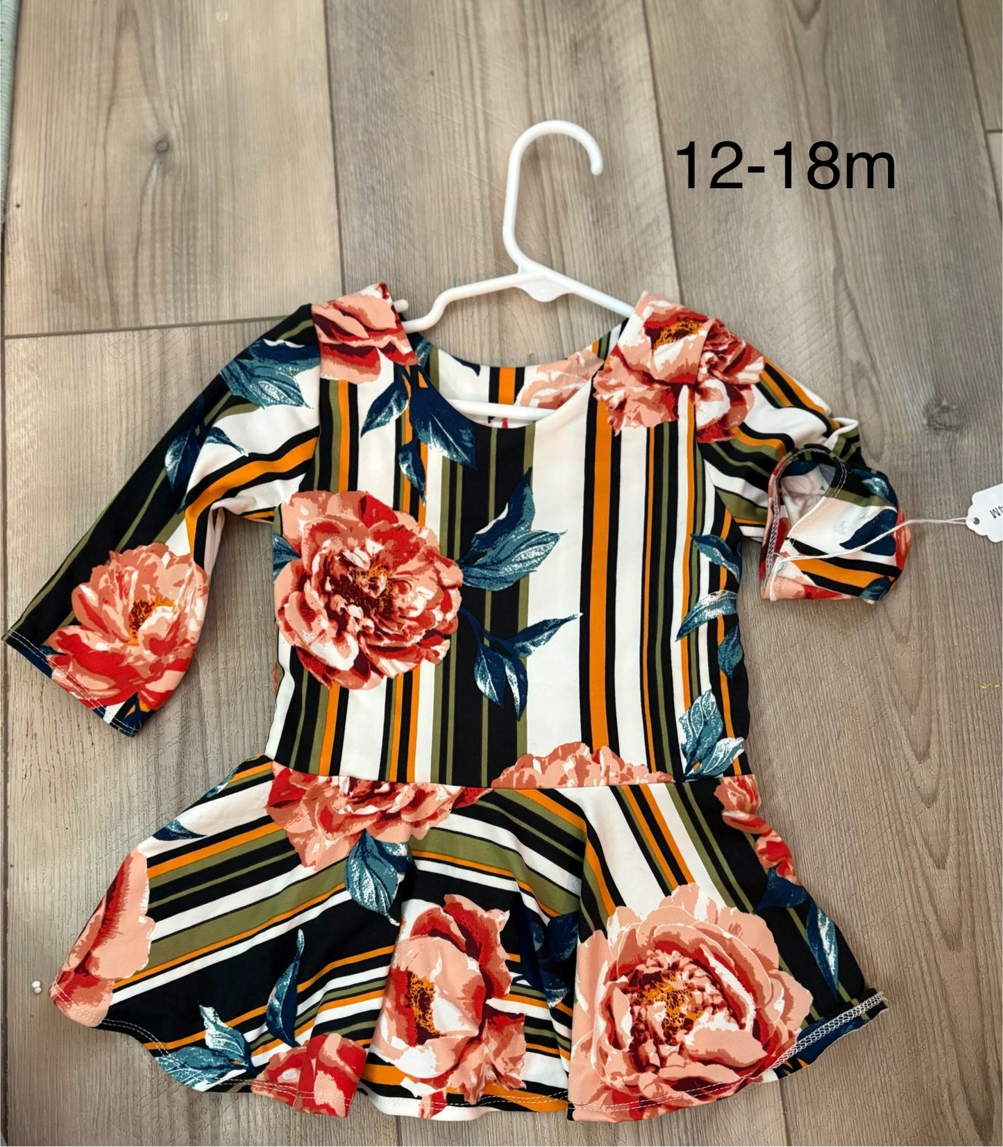 Stripes and Flowers peplum