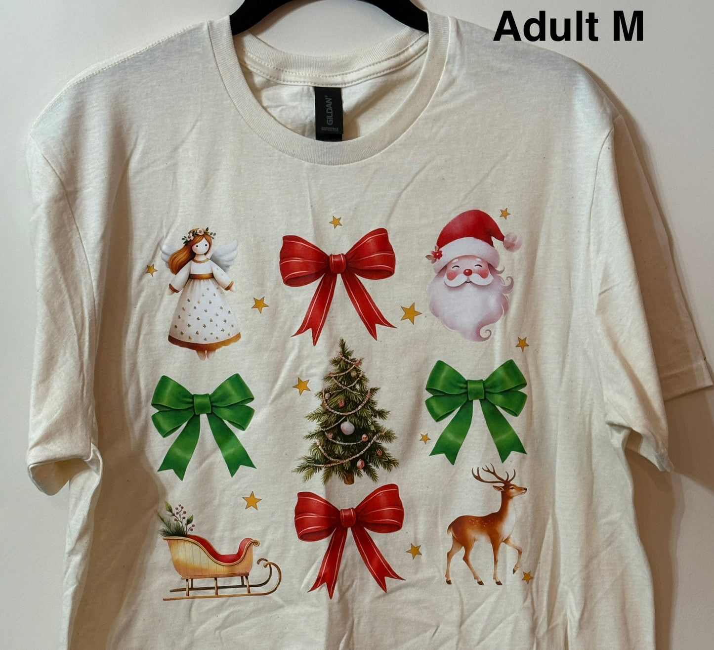 Red and Green Christmas Bow T-Shirt