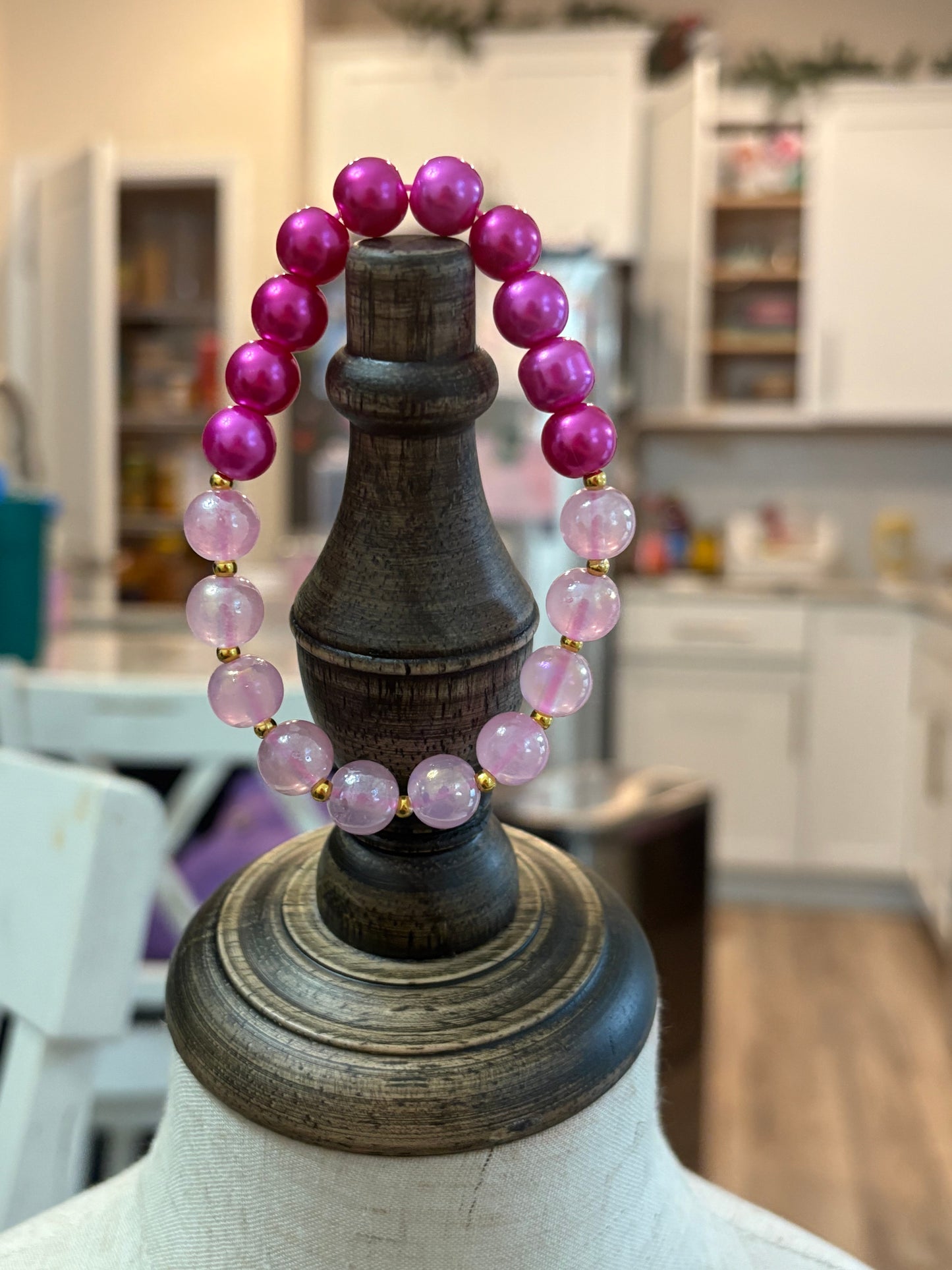 Ombre Magenta Beaded Bracelet