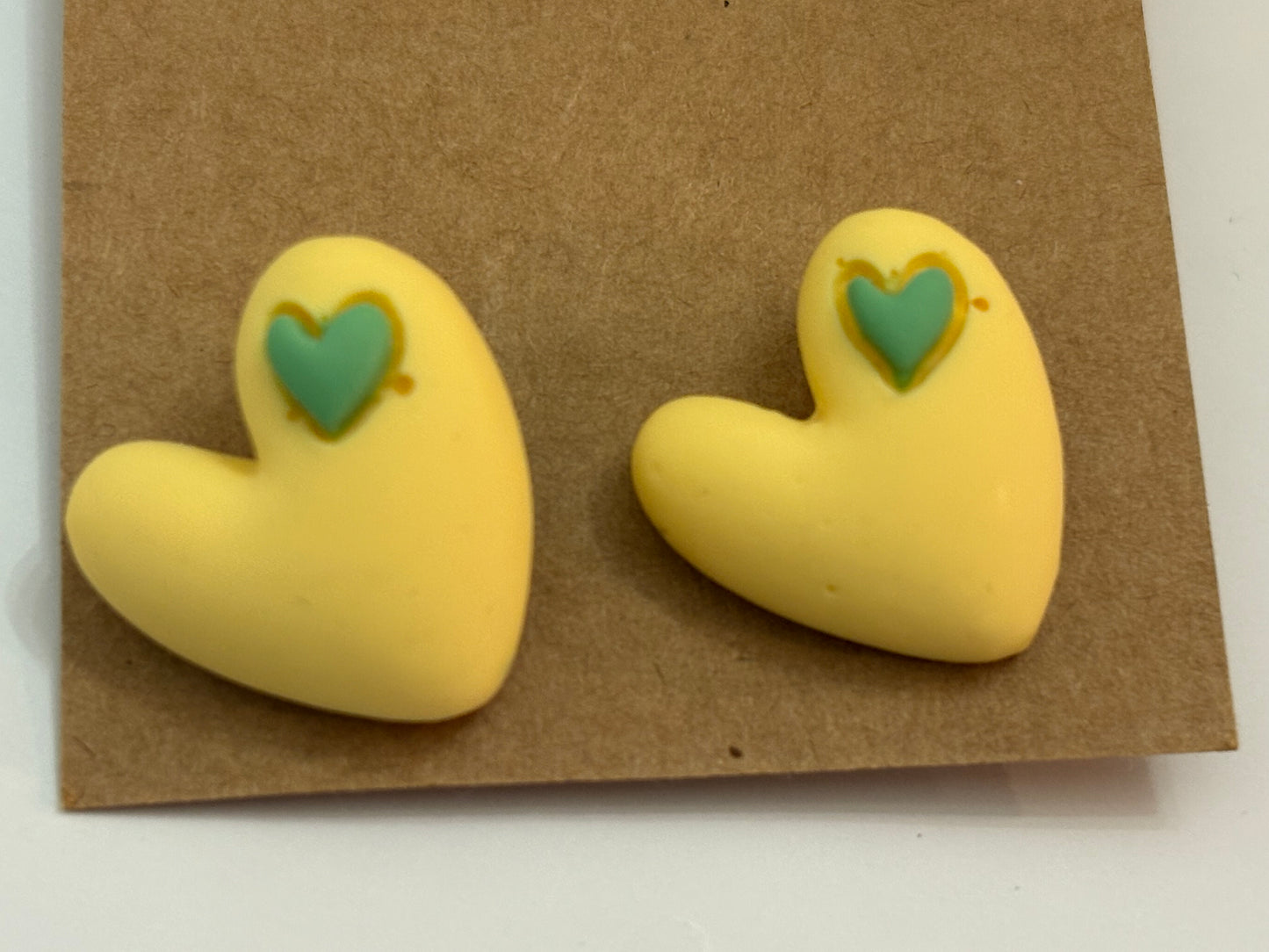 Yellow Heart Earrings