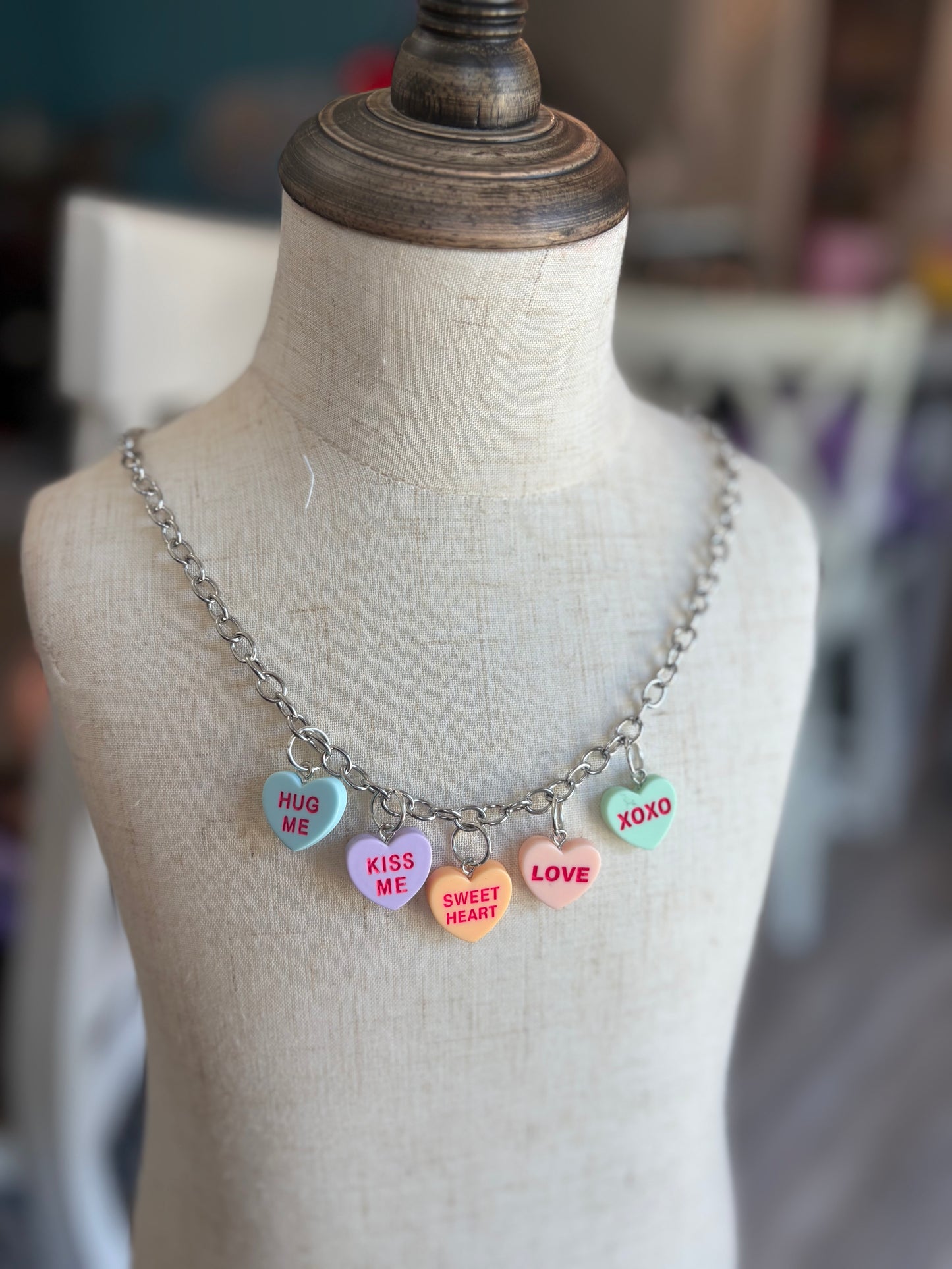 Valentine's Hearts Charm Necklace