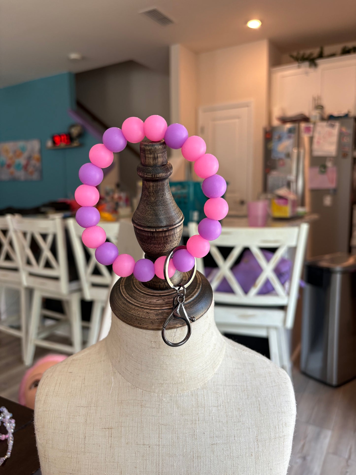 Pink & Purple Keychain Wristlet