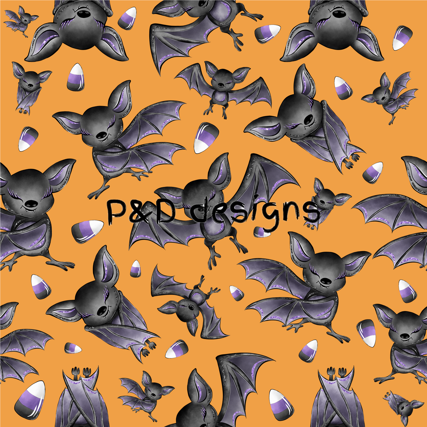 Bats on Light Orange