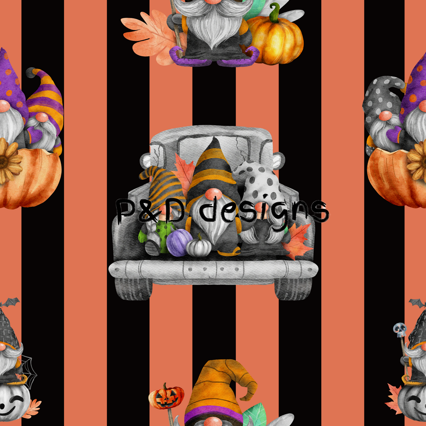 Orange and Black Stripe Gnomes