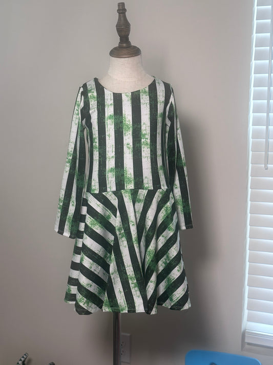 5T - Beetlejuice inspired stripe dress