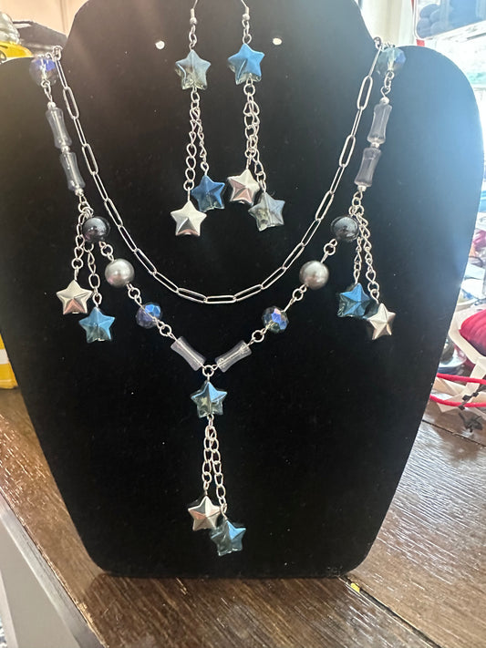 Shooting Star necklace and Earrings