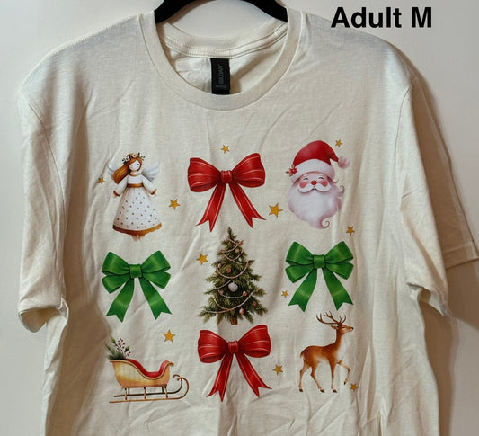 Red and Green Christmas Bow T-Shirt