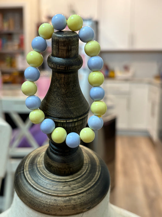 Blue and Green pastel Beaded Bracelet