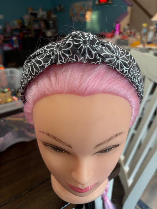 Black & White Floral Heabband