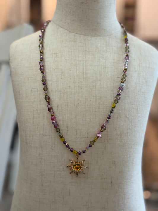 Golden Sunrise Beaded Necklace