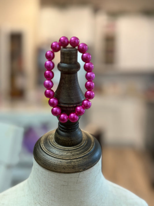Magenta Beaded Bracelet