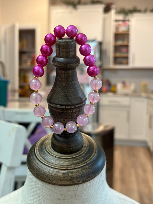 Ombre Magenta Beaded Bracelet