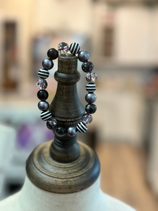 Wednesday Inspired Beaded Bracelet