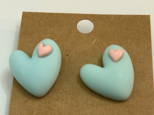 Blue Heart Earrings