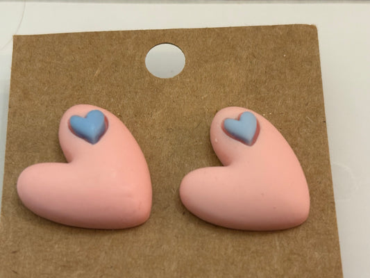 Light Pink Heart Earrings