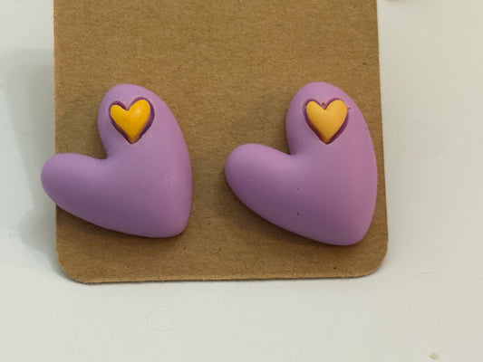 Purple Heart Earrings