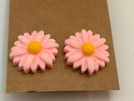 Pink Flower Earrings