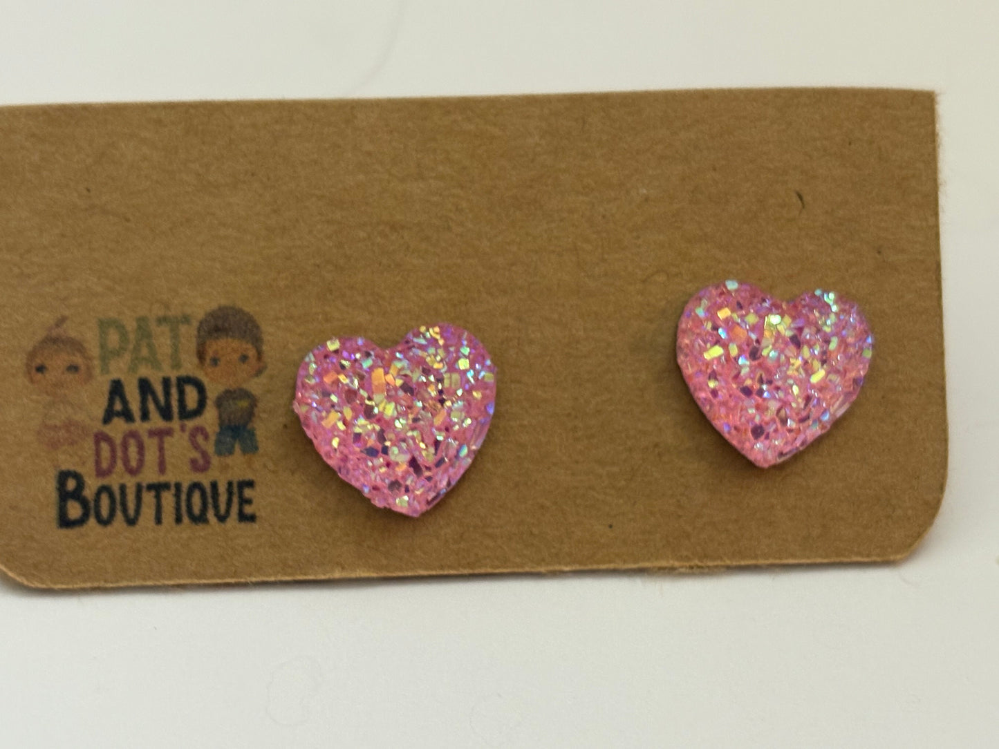 Sparkle Heart Earrings - Choice of Color