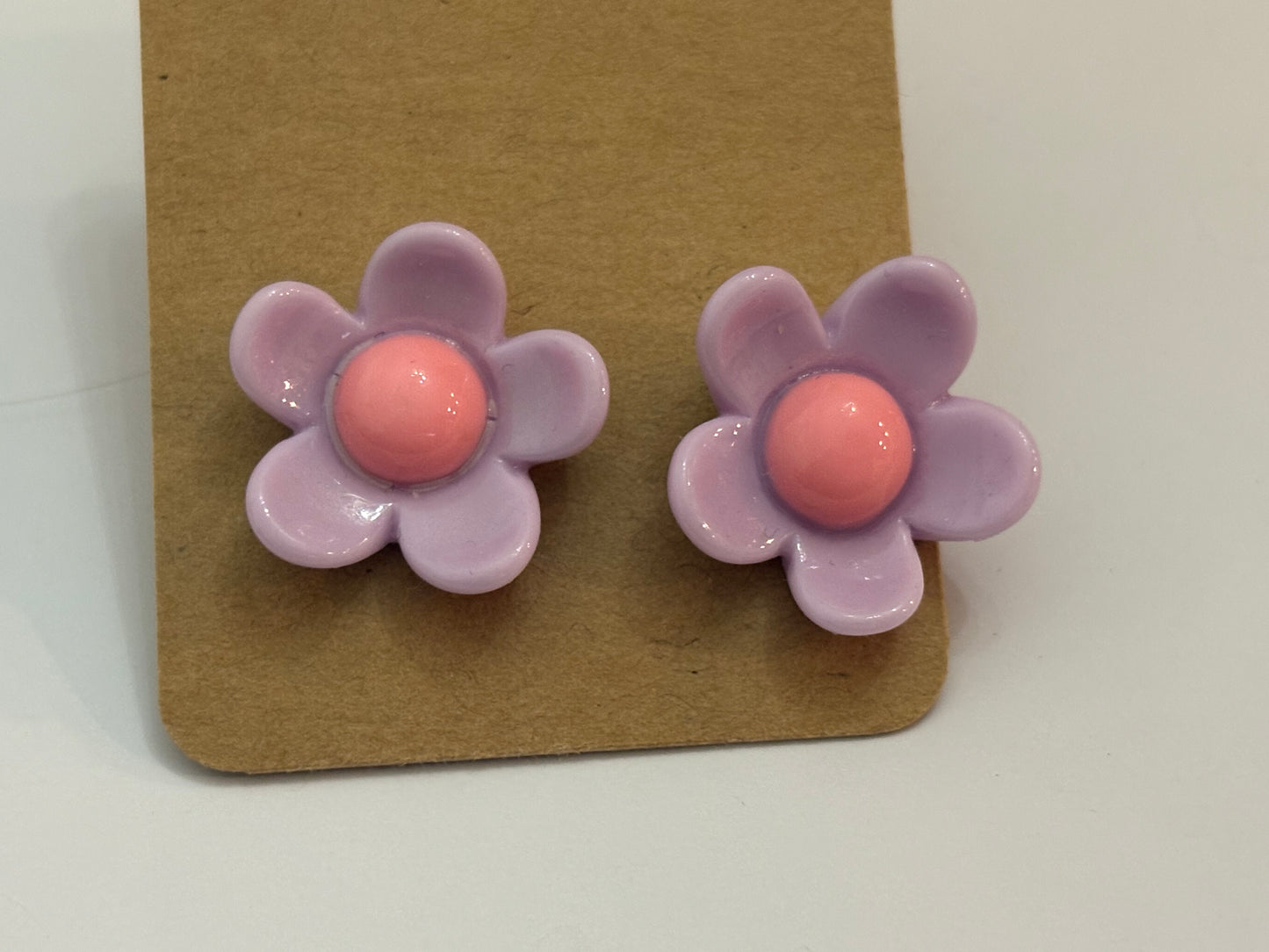 Purple Petal Flower Earrings