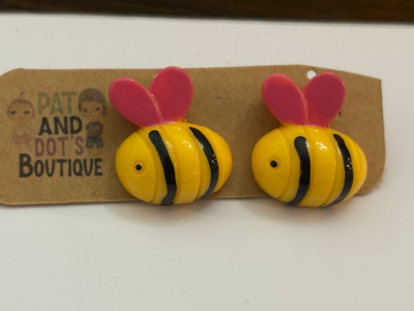 Bumblebee with Colorful Wings Earrings - Choice of Color