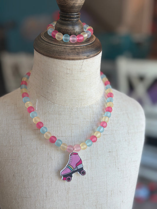 Roller Derby Beaded Necklace